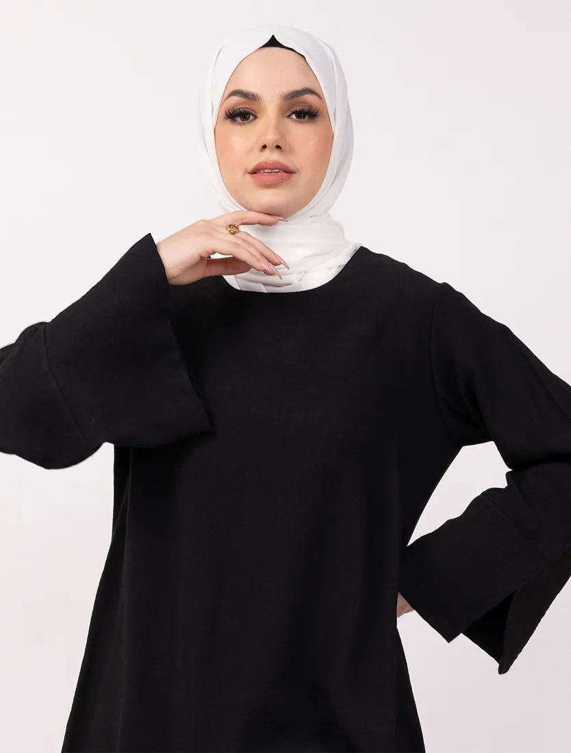 Black Matte Weave Co Ord Set